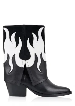 BARBADOS leer - Westernboots | Black / White