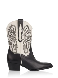 BRADY leer - Westernboots | White / Black