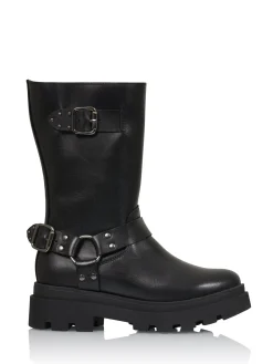 CREEK leer - Bikerboots | Black