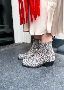 HOOK leopard - Enkellaarsjes | Beige / Black