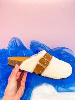 MEDINA teddy - Instappers | Off white / Cognac