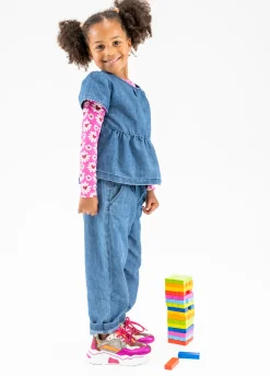 PLUTO KIDS mesh - Sneakers | Steel / Fuchsia