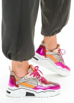 PLUTO metallic - Sneakers | Steel / Fuchsia