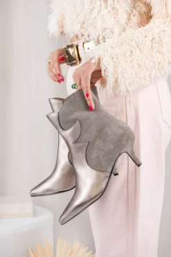 PONZA suede - Enkellaarsjes | Beige / Smoke
