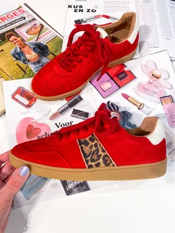 POONA LEOPARD - Sneakers | Red / Off white