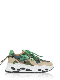 SATURNUS denim - Sneakers | Taupe / Green