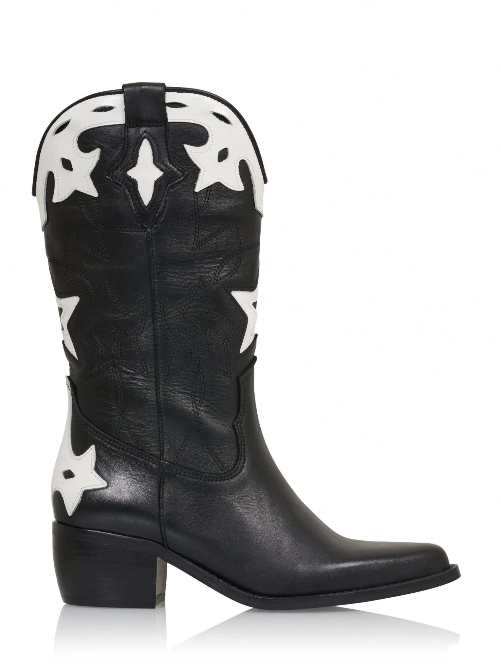 SHELBY leer - Westernboots | Black / White