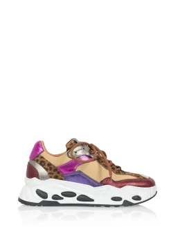 URANUS leopard - Sneakers | Cognac / Fuchsia